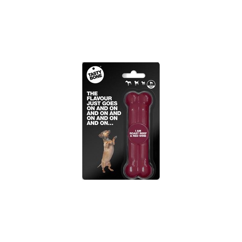 Juguete Perro Aroma Ternera Asada y Vino Tinto Tasty Bone Toy