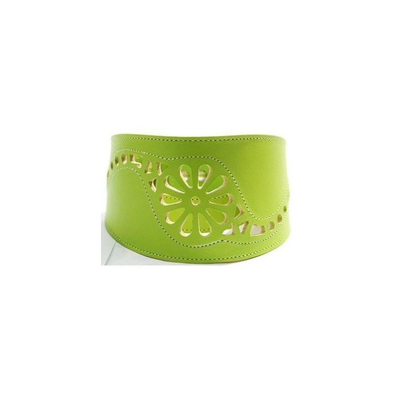 Collar Perro Galgo Martingale Filigrana Verde Talla 35