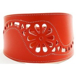 Collar Perro Galgo Martingale Filigrana Rojo Talla 40