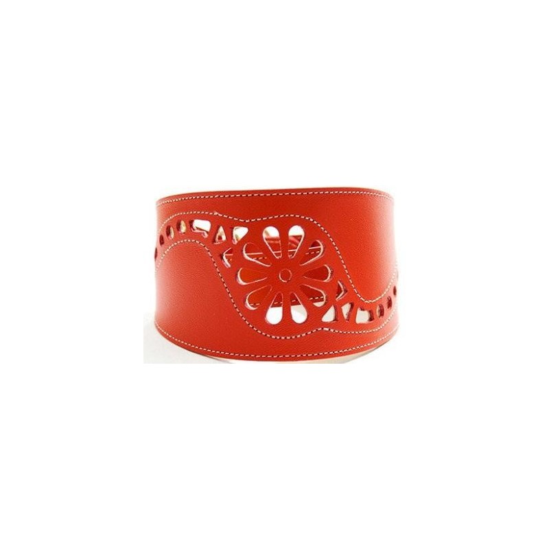 Collar Perro Galgo Martingale Filigrana Rojo Talla 40