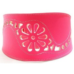 Collar Perro Galgo Martingale Filigrana Fucsia Talla 45