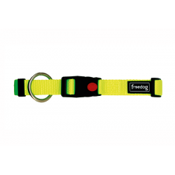 Collar Perro Nylon Fluor Verde 20mm. Freedog