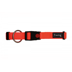 Collar Perro Nylon Fluor Naranja 25mm. Freedog