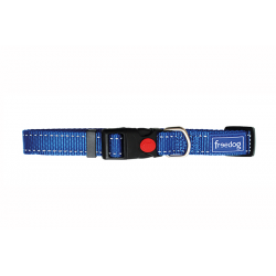 Collar Perro Nylon Reflect Azul 15mm. Freedog