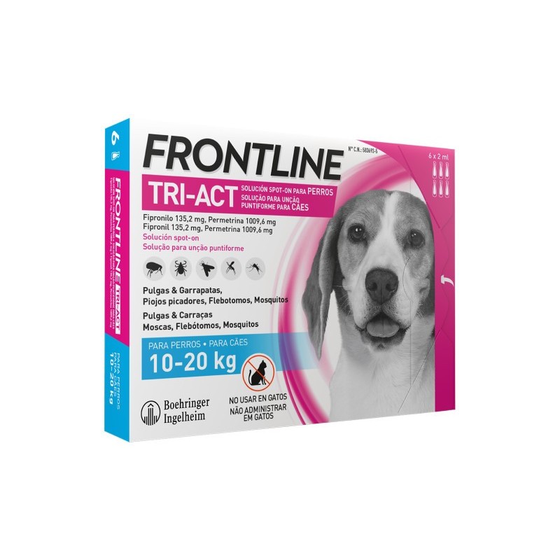 Pipetas Antiparasitarias Perro 10-20kg 3x2ml Tri-act Frontline