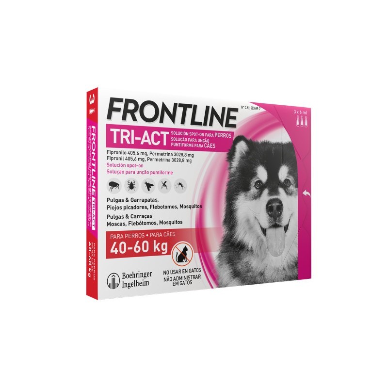 Pipetas Antiparasitarias Perro 40-60kg 3x6ml Tri-act Frontline