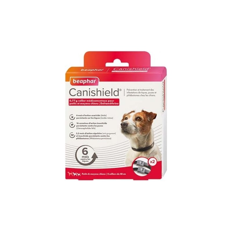 Collar Perro Antiparasitario Canishield Beaphar 2 X 48 Cm