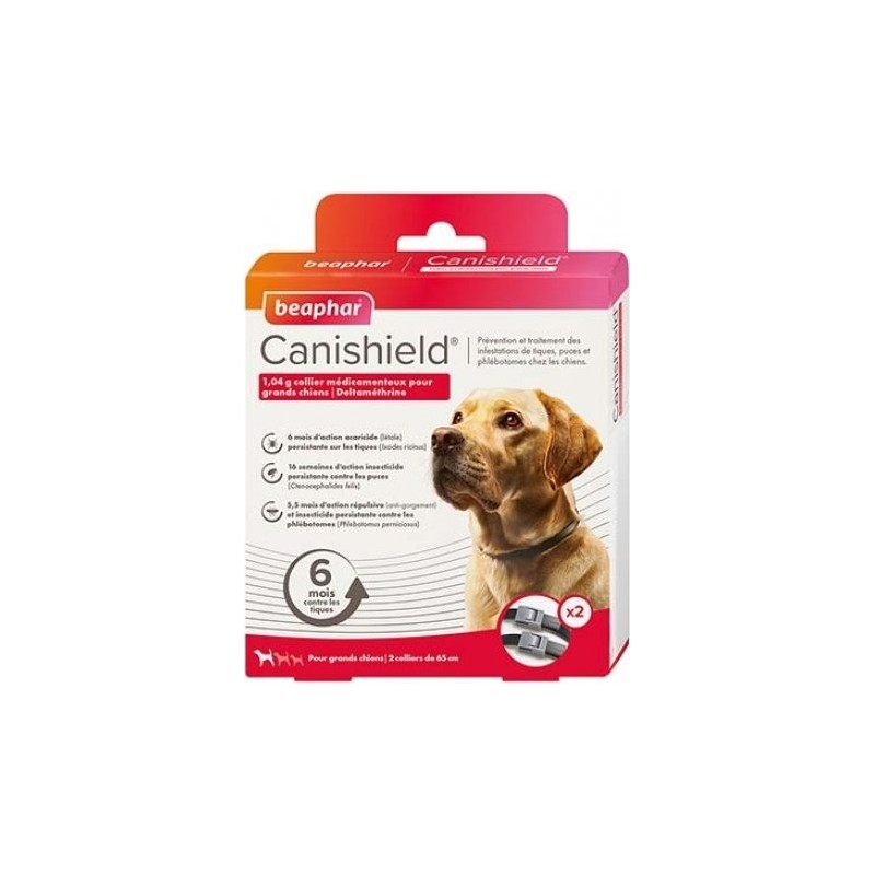 Collar Perro Antiparasitario Canishield Beaphar 2 X 65 Cm