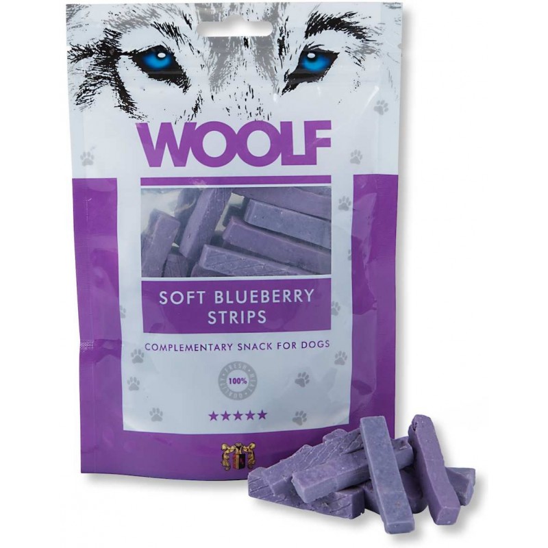 Snack Perro Tiras Tiernas de Arándanos 100gr Woolf