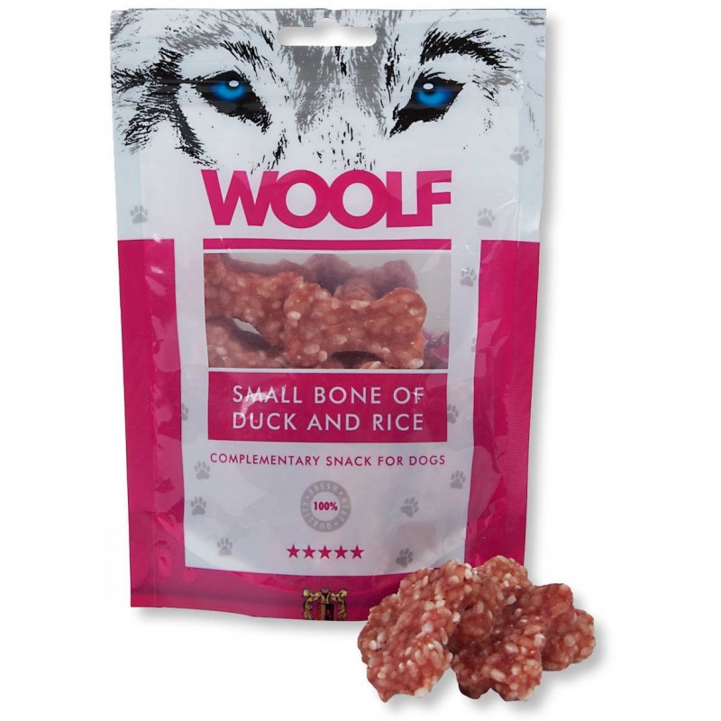 Snack Perro Huesos de Pato con Arroz 100gr Woolf