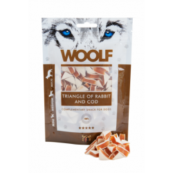 Snack Perro Triángulos Conejo y Bacalao 100gr Woolf