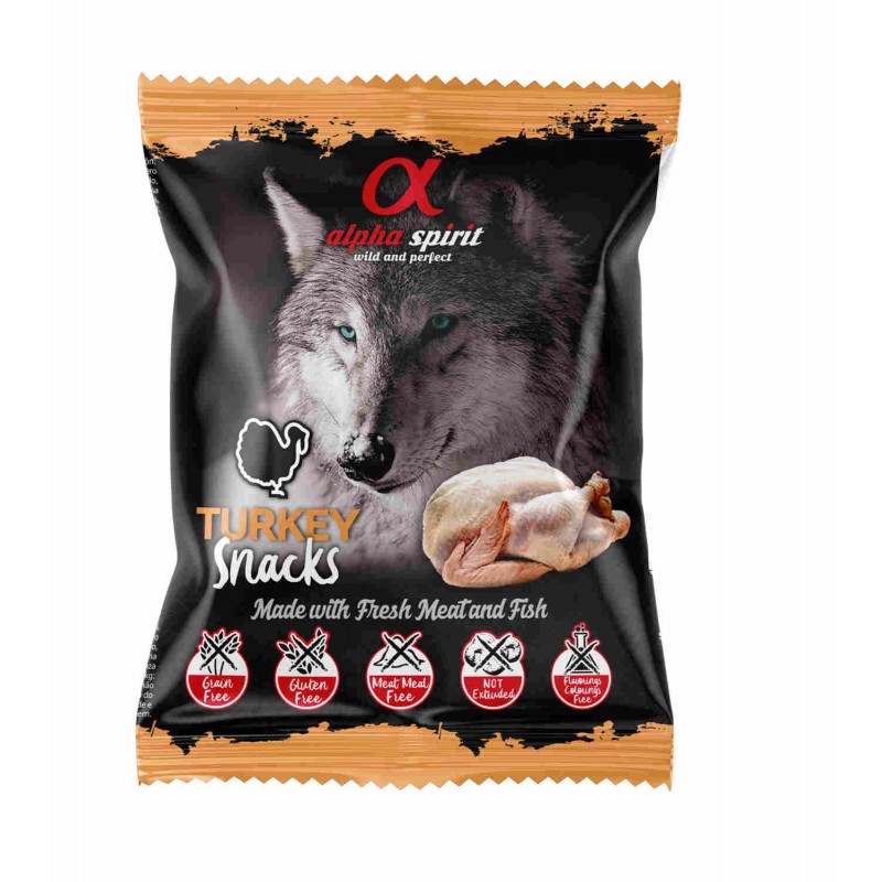 Snack Perro Sabor Pavo 1x50gr. Alpha Spirit