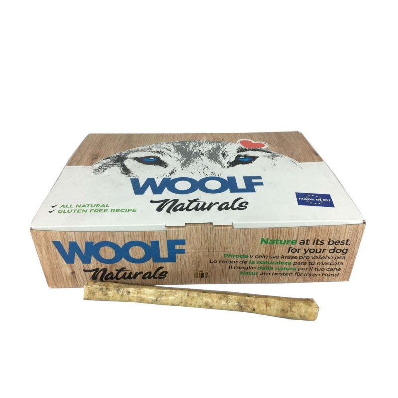 Snack Naturals Palitos Ternera y Tripa de 22 cm. Caja 50 und. Woolf