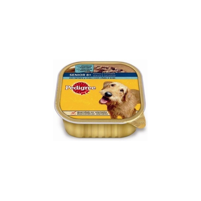 Pienso Húmedo Perro Paté Sénior Ternera y Aves 300 Gr Pedigree