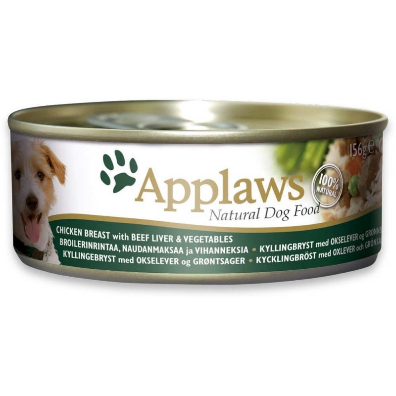 Pienso Perro Lata Pollo con Higado Ternera y Vegetales 156 gr. Applaws