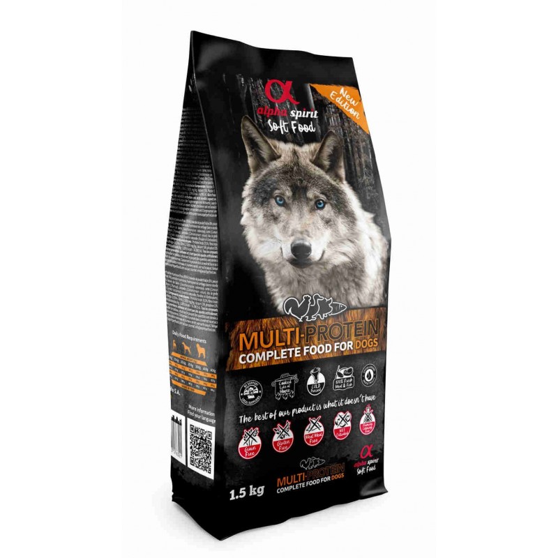 Pienso Semihúmedo Perro Multiprotein Saco 1.5 Kg. Alpha Spirit