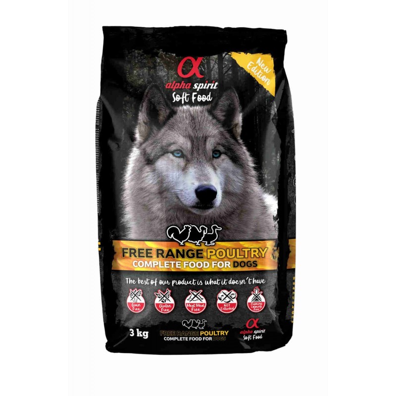 Pienso Semihúmedo Perro Ave de Corral Saco 3 Kg. Alpha Spirit