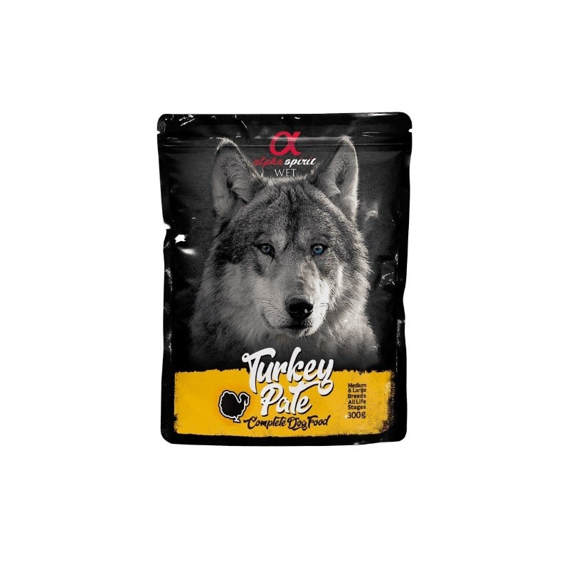 Snack Humedo Perro Paté Pavo 1x300gr. Alpha Spirit