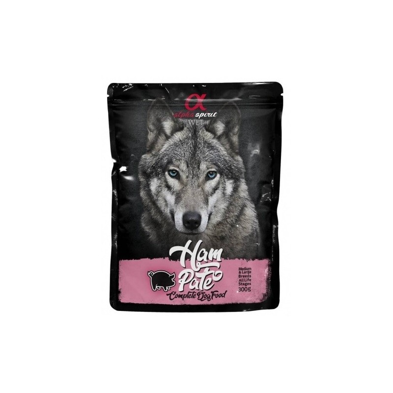 Snack Humedo Perro Paté Jamón 1x300gr. Alpha Spirit