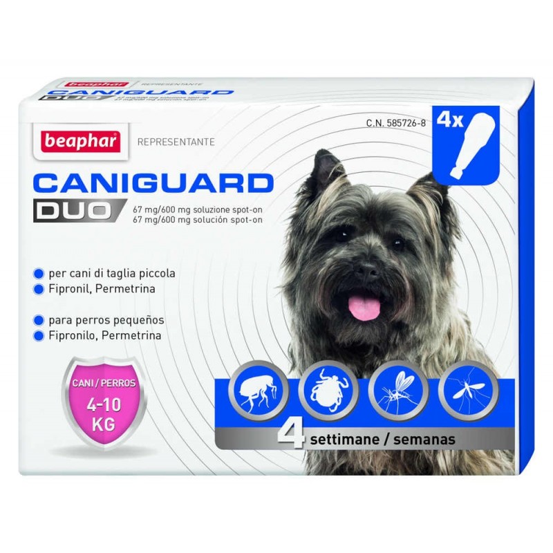 Pipetas Caniguard Duo S 4-10kg (4x1