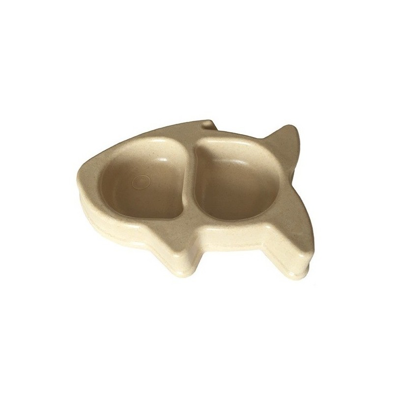 Bowl Bamboo TwinFish Beige Freedog