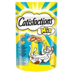 Snack gatos Catisfactions Mix de queso y salmón 1 x 60 gr.