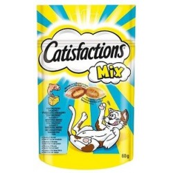 Snack gatos Catisfactions Mix de queso y salmón 1 x 60 gr.