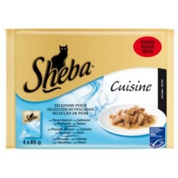 Pienso Húmedo Gato Pescado en salsa 4x85gr Sheba Cuisine