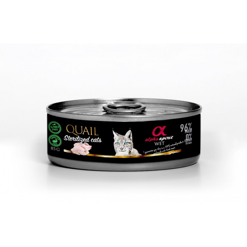 Pienso Húmedo Gato Esterilizado Codorniz 1x85gr Alpha Spirit