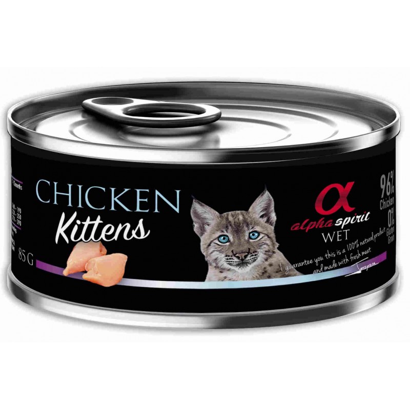 Pienso Húmedo Gatito Pollo 1x85gr Alpha Spirit
