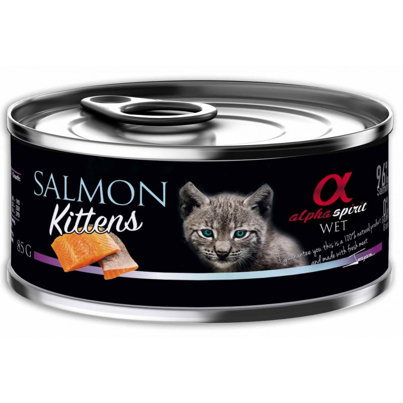 Pienso Húmedo Gatito Salmón 1x85gr Alpha Spirit