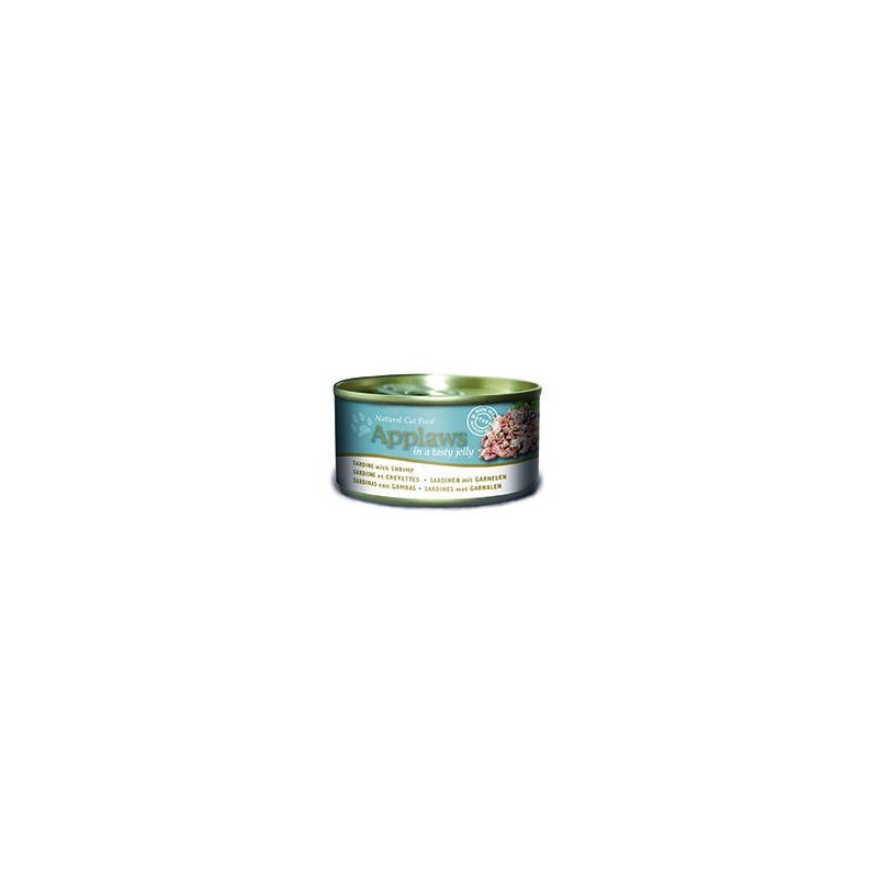 Pienso gato Kitten lata Sardina y Gambas Gelatina 70 gr. Applaws